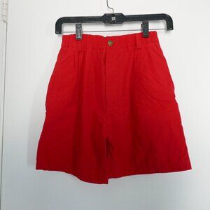 vintage 90s boys Body Ragz red zip front elastic waistshorts pockets size M